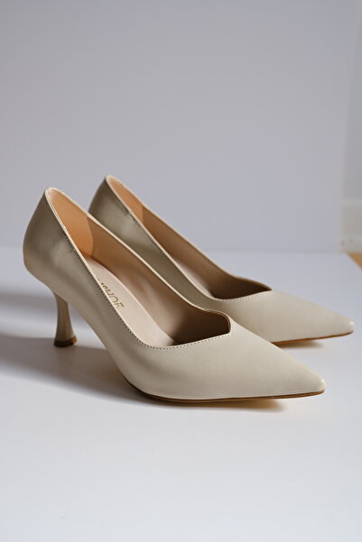 Munshoes Mia Beige Skin Women's Heeled Shoes