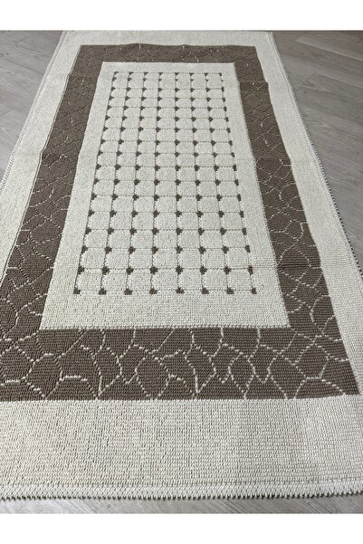 Çelsa Home Bukle Lüks Pamuklu Makinede Yıkanabilir Kilim Bej 80 x 150 cm Mozaik