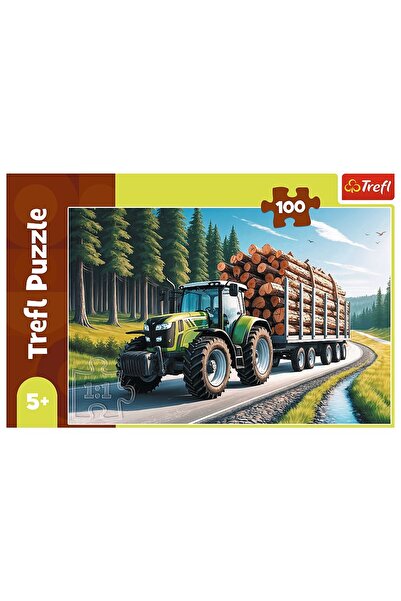 Trefl Puzzle 100 Forestry Tractor With Wood