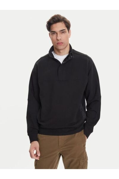 BOSS Pamuklu Regular Fit Yarım Fermuarlı Dik Yaka Logolu Sweat Erkek SWEAT 50...
