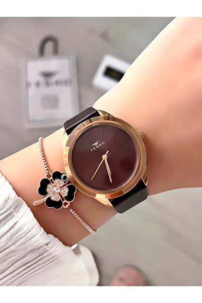 FERRO Women's Wristwatch - Double Strap - Original Product - 2 Years Warranty - Gift Bracelet - 3 Atm Water Resistant