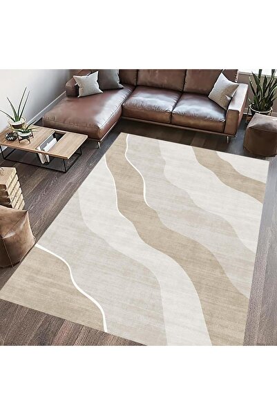 Heinner Printed rug, sand 70x140 cm, washable with non-slip backing, thread h...