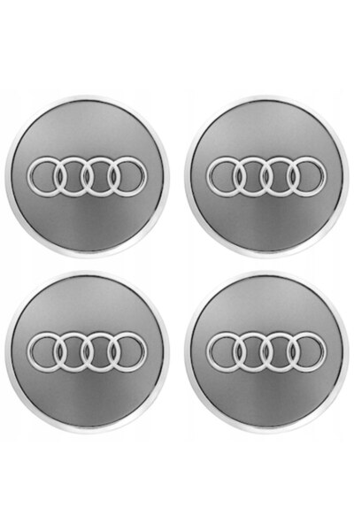 Audi Set de 4 capace de jantă pentru AUDI, 61 mm, argintii, plastic/aluminiu