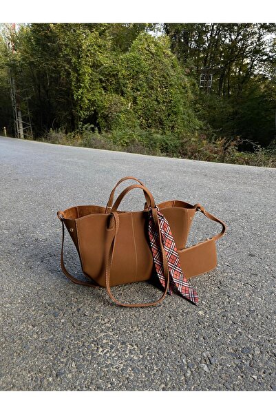 na nura collection Suede Tan Polen Hand and Shoulder Bag