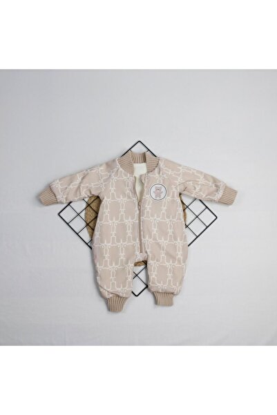 bebegci Teddy Bear Patterned Furry Baby Boy Romper