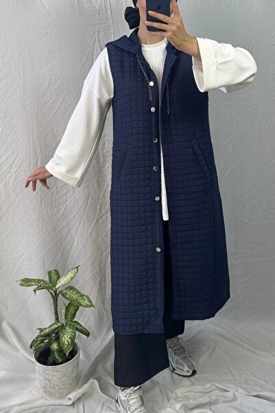 Asya Karen Quilted Patterned Long Vest