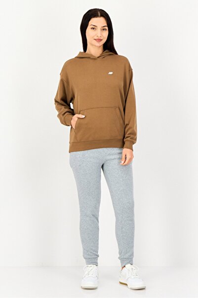 New Balance Women Oversized Fit Long Sleeve Training Hodie, Brown