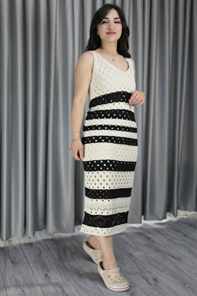 Femella Women Fashion Γυναικείο Πλεκτό Φόρεμα Παραλίας με Φόδρα-Στάνταρ