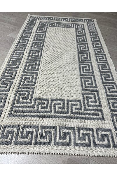 Çelsa Home Versaj Bukle Lüks Pamuklu Kilim Gri 80 x 300cm/ 70x150 cm/ 80x150 cm/ 60 X 90 cm