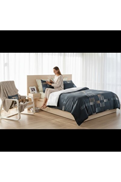 Comfort Craft Trace Anthracite Double Size Easy-Iron Duvet Cover Set