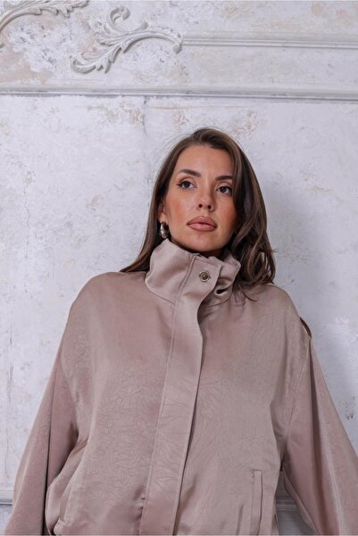 Suziş Satin Lining Bomber Jacket and Palazzo Model Pants Set Key36800