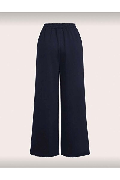 DEZZİİ 2-Piece Baggy Gray and Navy Blue Wide-Leg Sweatpants