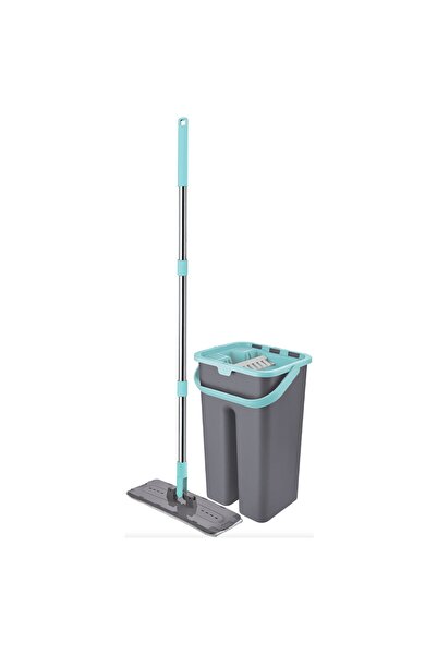 Kotonia Home Set de curățare cu mop plat cu mâner telescopic, găleată de 8 l