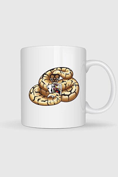 Bahriyeli Collection Snake Ball Python Logo Blackjack Designed Mug Cup