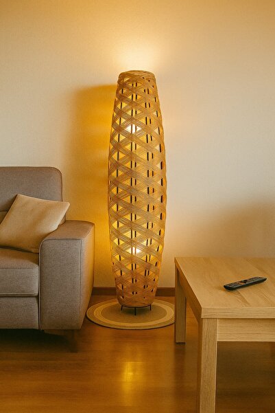 LUMİART Doğal El Yapımı Lambader Bohem,Ahşap,Modern,Rustik