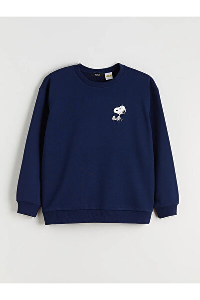 LC Waikiki Snoopy Baskılı Oversize Kadın Kalın Sweatshirt