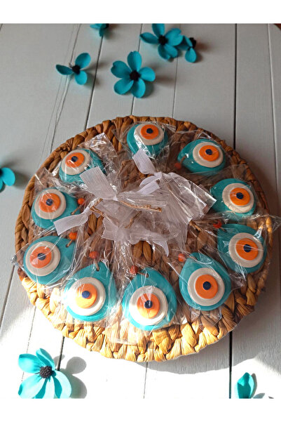 Momiko مجموعة من 10 خرزات خرسانية على شكل عين الحسد |   تميمة زخرفية مصنوعة ي...