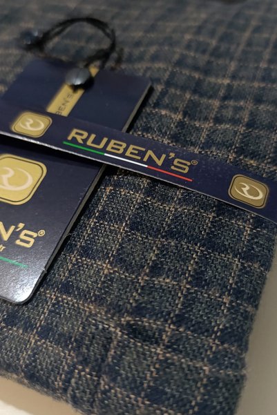 Rubens قميص CozyFall 23050 للرجال ذو تصميم عادي وجيوب منقوشة