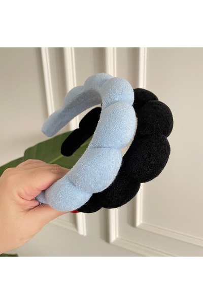 By Selen Suyolcu قماش منشفة ملتوي منحني للسبا وتاج للمكياج