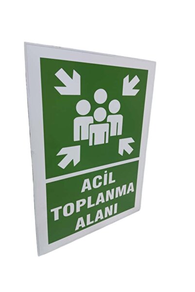 HiperAD Reklam Acil Toplanma Alanı Levhası Metal kompozit Malzeme | Yeşil Bey...
