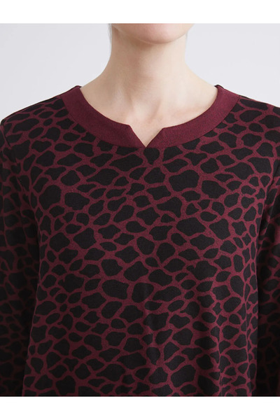 LC Waikiki Дамска тениска с леопардов шарка и кръгло деколте