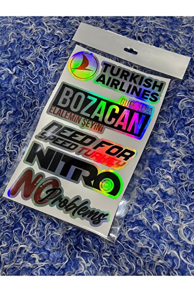 Hobi Butik ARABA ARKA CAM YAZILARI HOLOGRAMLI YENİ MODEL STİCKER