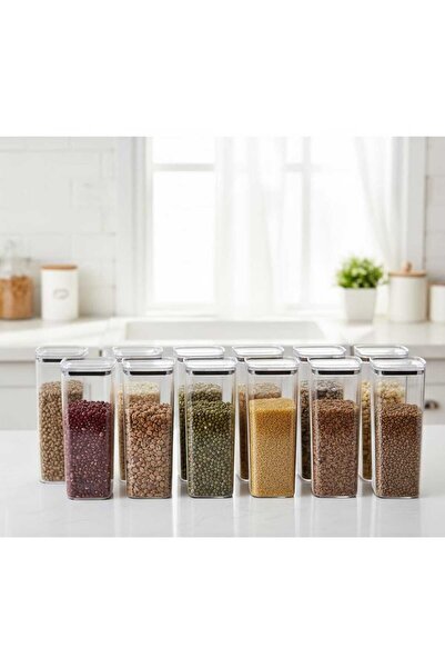 Geseus Long Square Airtight Food Storage Container 12 Pieces 3100 ml