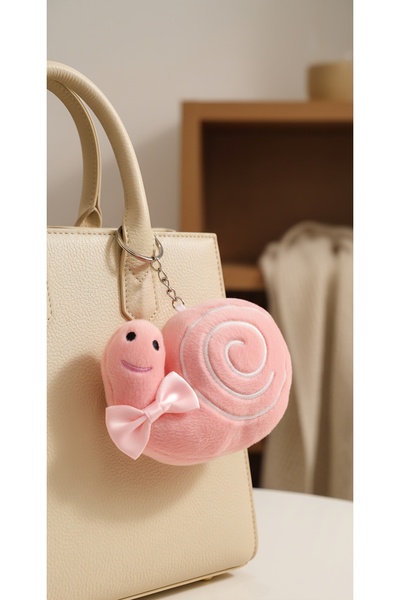 Şirin Peluş Salyangoz Anahtarlık – Sevimli Çanta Süsü 11 cm (Turkuaz / Mor / ...