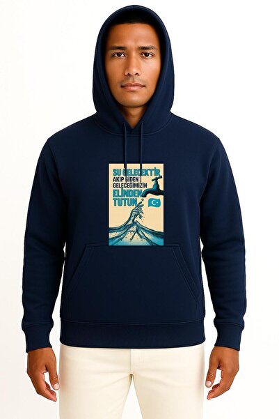 Bahriyeli Collection με κουκούλα Water Is Life - Φούτερ Unisex με σχέδιο στήθ...