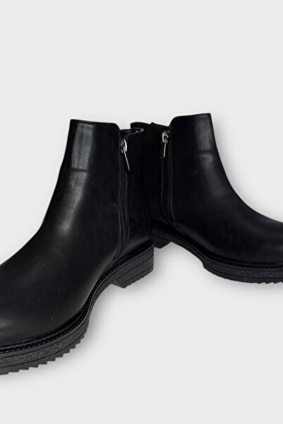 Liger Γυναικείες κλασικές μπότες με φερμουάρ ΜΑΥΡΟ - ΑΣΗΜΕΝΙΟ