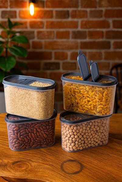 Buğra Home 4-Piece Small Size Multi-Purpose 1.4 Liter Plastic Storage Container