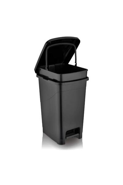 Omnipazar SRL-3030 Slim Pedallı Plastik Çöp Kovası İç Kovalı 40 lt Siyah