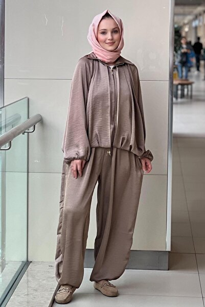 Mahal طقم كاجوال من سترة بامبر وبنطلون شالوار