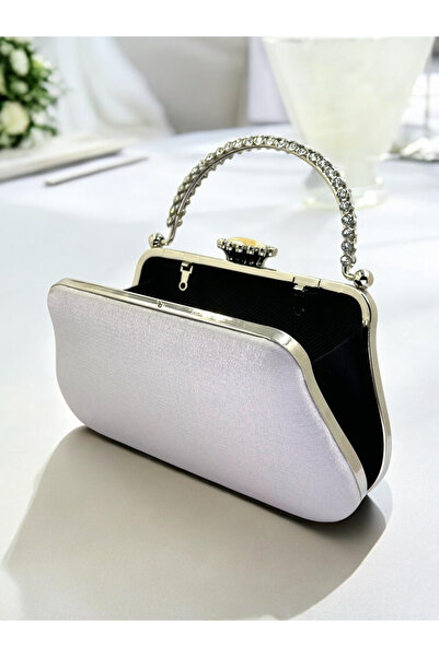 Biçanta Color Glitter Satin Crystal Stone Handle Women Evening Dress Bag Wedding Engagement Graduation