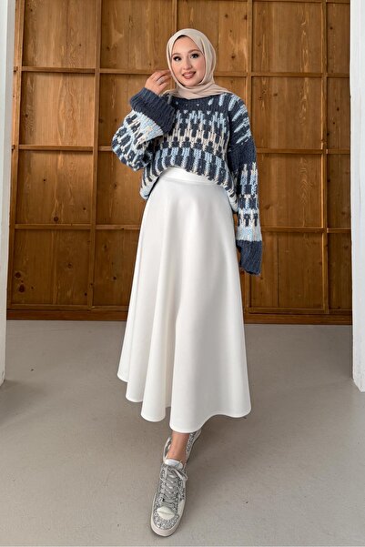 Rimel Moda Selanik Triko Tunik Mavi