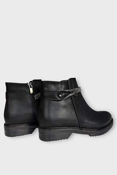 Liger Women's Style Buckle Detailed Daily Classic Boots Black - Silver