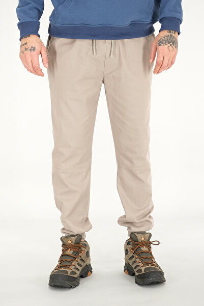 Souris Ανδρικό παντελόνι Jogger σε χρώμα πέτρας, άνετο κομμένο βαμβακερό ελαστικό πόδι με κορδόνι