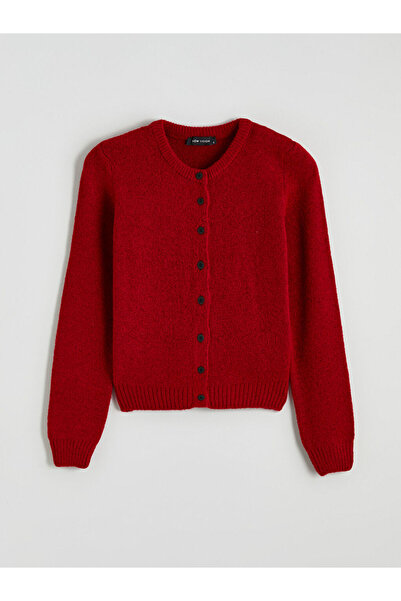 LC Waikiki LCW VisionKırmızı Bisiklet Yaka Kadın Triko Hırka