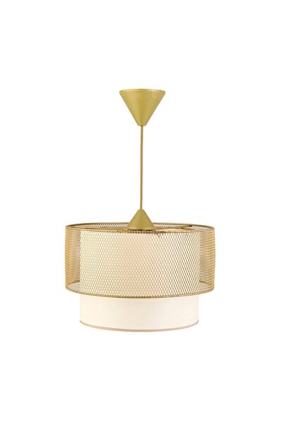 Alldesco Lunette Tel Örgü & Bez Şapkalı Sarkıt Avize – Modern Tavan Aydınlatması, Gold & Siyah Renk Seçenekli