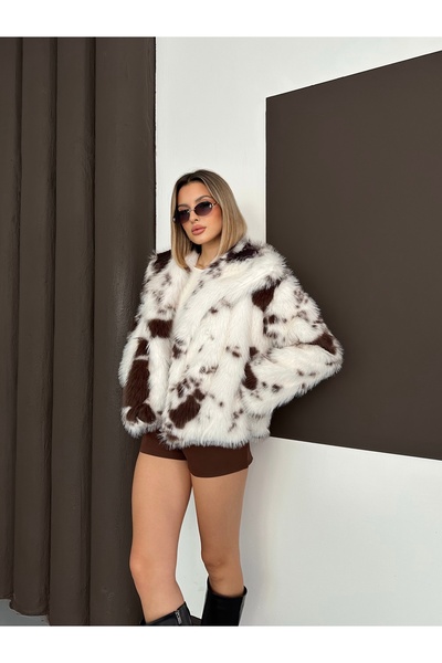 orjinal blue b Women's New Year Special November Campaign Plush Soft Touch Lined Premium Faux Fur Coat