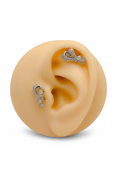 Trinos Cerrrahi Çelik Piercing ( Pirsing ) Tasarım Kalpli Tragus Helix Pierci...