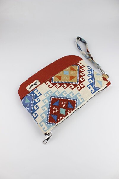 İLKYAZ Kilim Patterned Multifunctional Tile Handbag, Wallet
