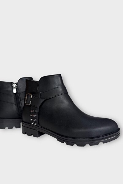 Liger Women's Style Buckle Detailed Daily Classic Boots Black - Black