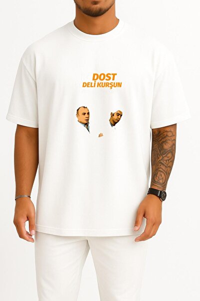 Bahriyeli Collection قصة فضفاضة تي شيرت للجنسين بتصميم كورت لاسي فالي Two Fri...