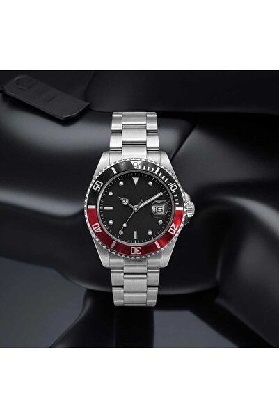 Qulothes Çelik Kordon Lüks Spor Takvimli Erkek Kol Saati