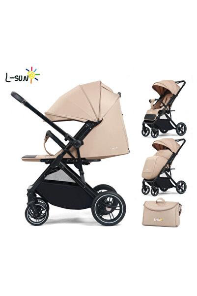 L-Sun Children's Sport Stroller - Reclining, Trolley Fold, One-Hand Folding, Extendable Canopy