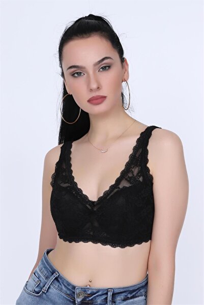 OBJE Black Lace Supported Bra