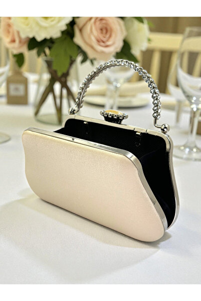 Biçanta Color Glitter Satin Crystal Stone Handle Women Evening Dress Bag Wedding Engagement Graduation