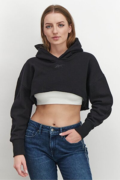 Reebok Women Regular Fit Training Crop Jacket, Black