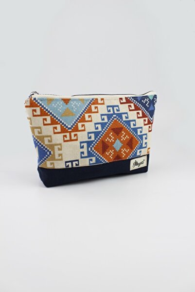 İLKYAZ Багатофункціональний темно-синій гаманець з килимним візерунком